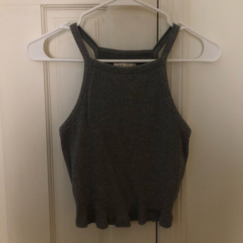 Grey halter tank top